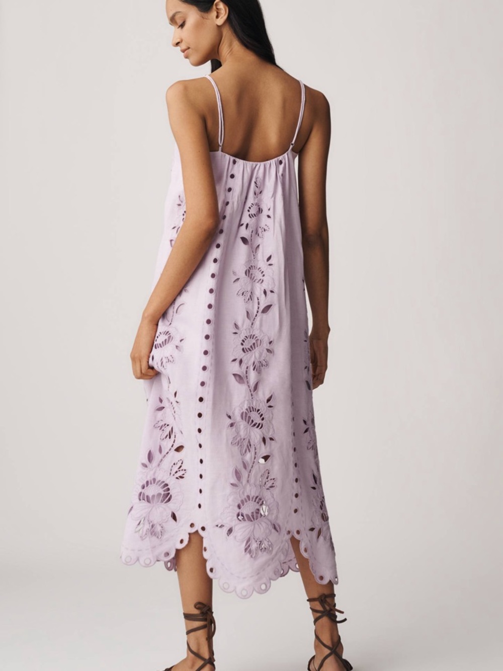FARM Rio Lavender Eyelet Tie-Shoulder Maxi Dress - Picture 5 of 7